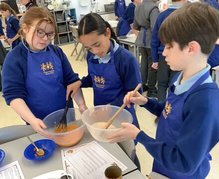 Year 6 baking for Thanksgiving Day