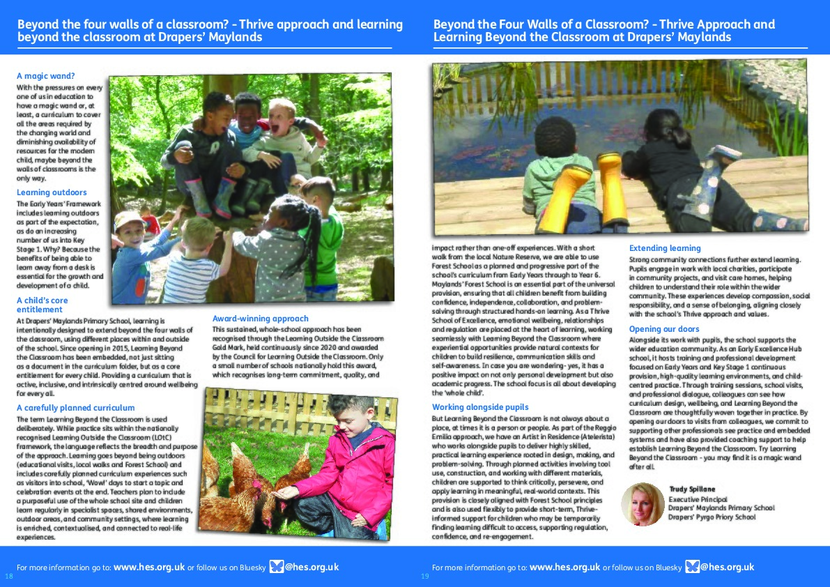 Thrive approach and learning Beyond the four walls of a classroom